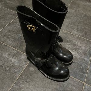 Excellent condition Red Valentino black rain boots